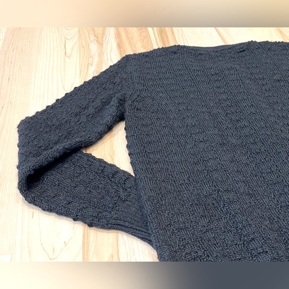 ETNIKO 100% Baby Alpaca Long Sleeve Cardigan Sweater - Black, Size S - Picture 10 of 15